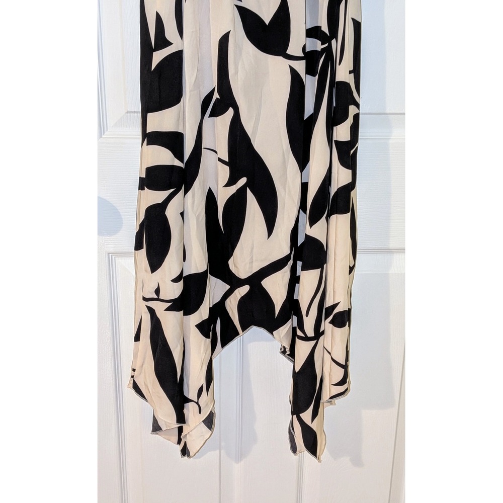 Allegra K Sleeveless V Neck Leaf Print‎ Asymmetrical Hem Midi Dress Medium NWT - Picture 10 of 11